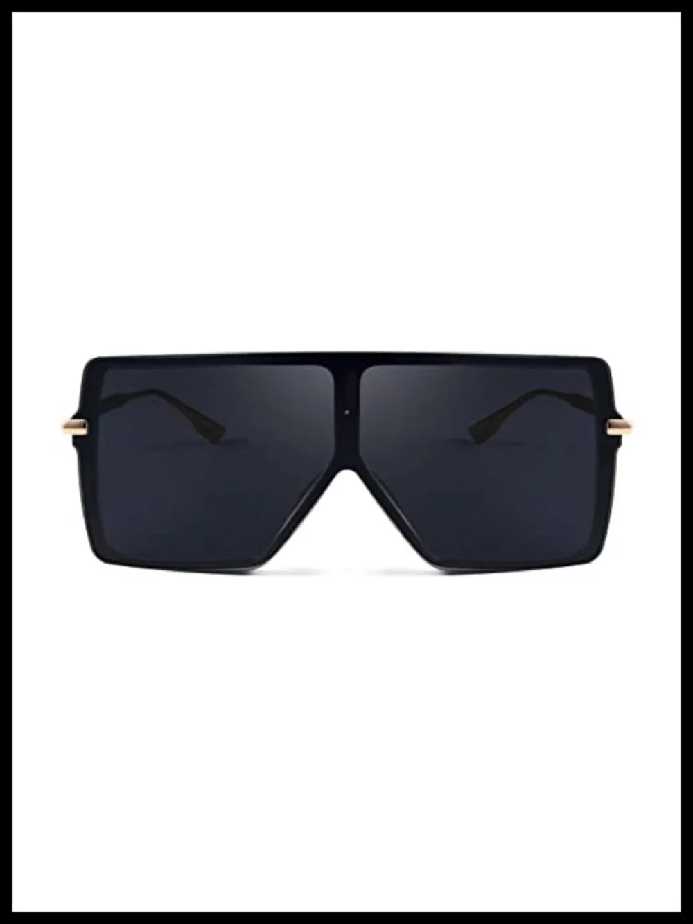 Oversized Flat Top Shield Sunglasses Women Men Square Rimless UV400